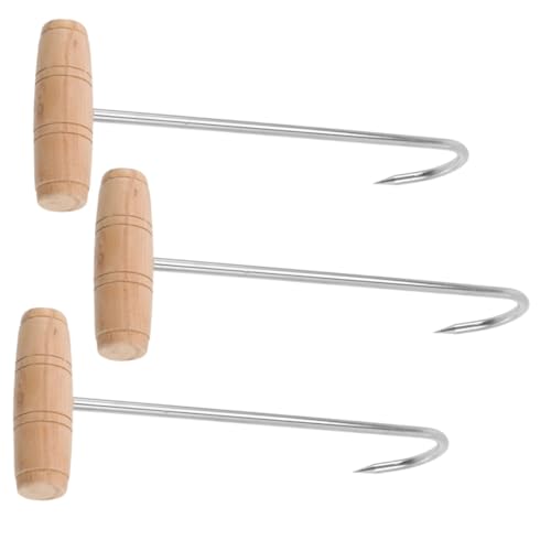MAGICLULU 3 Stück Edelstahl Boot Puller mit Holzgriff Verschleißfest Ergonomisch Geformt Rutschfest Praktische Schuhanziehhilfe für Zuhause Geeignet für Ältere Menschen und Verschiedene von MAGICLULU