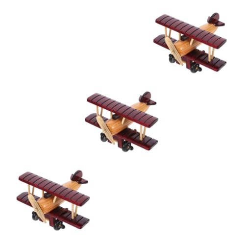 MAGICLULU 3 Stück Holzflugzeug Modell Vintage Dekorative Flugzeugornamente für Schreibtisch Kreatives Design aus Stabilem Holz für Sammler und MAGICLULU 3 Stück Holzflugzeug Modell Vintage Dekorative Flugzeugornamente für Schreibtisch Kreatives Design aus Stabilem Holz für Sammler und von MAGICLULU
