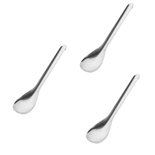 MAGICLULU 3 Stück Kleiner Edelstahlsieb Löffel mit Schlitz Rostfrei Vielseitiges Haushaltsservierbesteck Geeignet für Obst Salat Partys Hochzeiten und Tägliche Küchenanwendung MAGICLULU 3 Stück Kleiner Edelstahlsieb Löffel mit Schlitz Rostfrei Vielseitiges Haushaltsservierbesteck Geeignet für Obst Salat Partys Hochzeiten und Tägliche Küchenanwendung von MAGICLULU