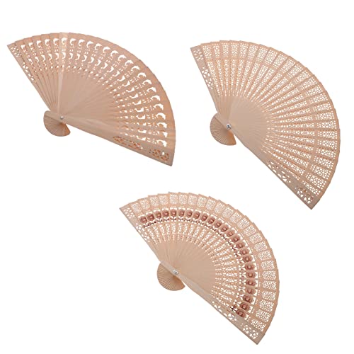 MAGICLULU 3 Stück Teiliges Faltbarer Chinesischer Handventilator Holz Gestaltete Hölzerne Faltventilatoren für Frauen für Sommer Hochzeiten und Dekoration MAGICLULU 3 Stück Teiliges Faltbarer Chinesischer Handventilator Holz Gestaltete Hölzerne Faltventilatoren für Frauen für Sommer Hochzeiten und Dekoration von MAGICLULU