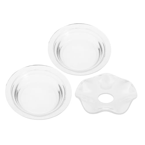 MAGICLULU 3 Stück Teiliges Glas Aromatherapie Wachs Schälchen Transparentes Hitzebeständiges Wellenrand Ersatz wachswärmer tablett für Ätherische Öle Geeignet für Massagepraxis und Zuhause von MAGICLULU