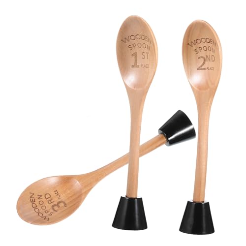 MAGICLULU 3 Stück Teiliges Holzlöffel trophäen set mit Eleganter Gravur Nachhaltige Küchenlöffel für Koch Backwettbewerbe Chili Cook off Preise Vielseitige Auszeichnung für von MAGICLULU