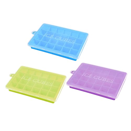 MAGICLULU 3 Stück Teiliges Silikon Eiswürfelform Kühlschrank Eiswürfelbehälter mit Deckel für Getränke zur Herstellung von Eiswürfeln Babynahrung und MAGICLULU 3 Stück Teiliges Silikon Eiswürfelform Kühlschrank Eiswürfelbehälter mit Deckel für Getränke zur Herstellung von Eiswürfeln Babynahrung und von MAGICLULU
