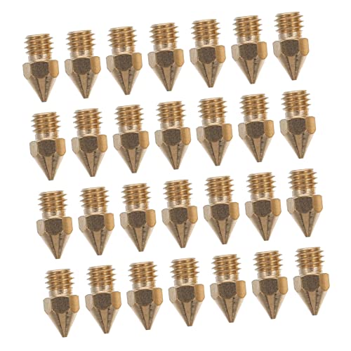 MAGICLULU 30 Stück Teiliges Drucker Messing Düsen Set Hitzebeständig und Langlebig Präzise Extruder Düsen für Drucker Kompatibel mit Meisten Modellen Verschleißfest und Robust von MAGICLULU