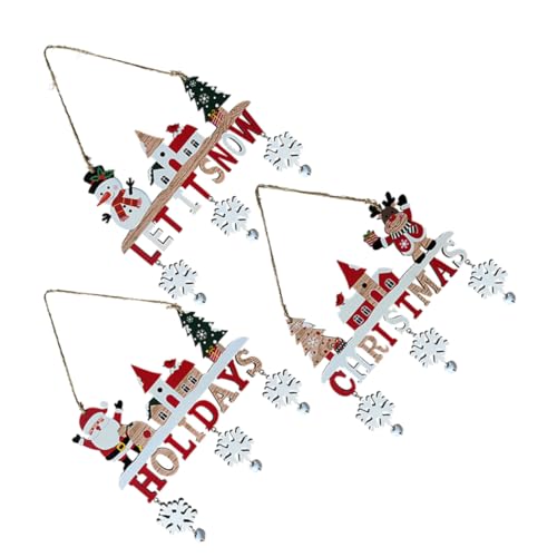 MAGICLULU 3Stücke Teiliges Holz Ornament für Weihnachten Hängende Dekoration mit Weihnachtsmotiven Schneemann Rentier Santa Weihnachtsbaum Festtags MAGICLULU 3Stücke Teiliges Holz Ornament für Weihnachten Hängende Dekoration mit Weihnachtsmotiven Schneemann Rentier Santa Weihnachtsbaum Festtags von MAGICLULU