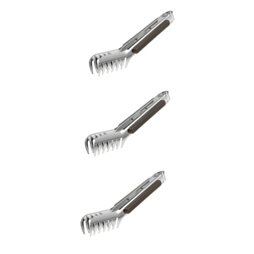 MAGICLULU 3stücke Edelstahl Servierzange Für Grill Und Pasta Ergonomisches Design Mit Hitzebeständigem Griff Multifunktionale Küchenhilfe Für Bbq Und Buffet Silber von MAGICLULU
