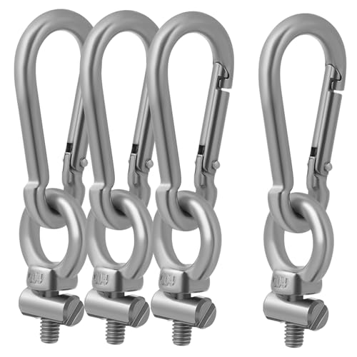 MAGICLULU 4 Sätze Edelstahl Track Mount Eyelets mit Federhaken Robuste Caravan Markisen Schienenstopper für Wohnmobil Vorzelt Zubehör Wetterbeständig Einfache Montage und Sichere Fixierung von MAGICLULU