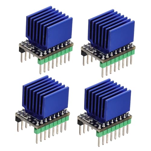 MAGICLULU 4 Sätze Schrittmotor Treibermodule mit Kühlkörper Ultra leise Mikrostep Auflösung Kompatibel für Drucker Steuerplatine und Controller Board Verbesserte Wärmeableitung von MAGICLULU