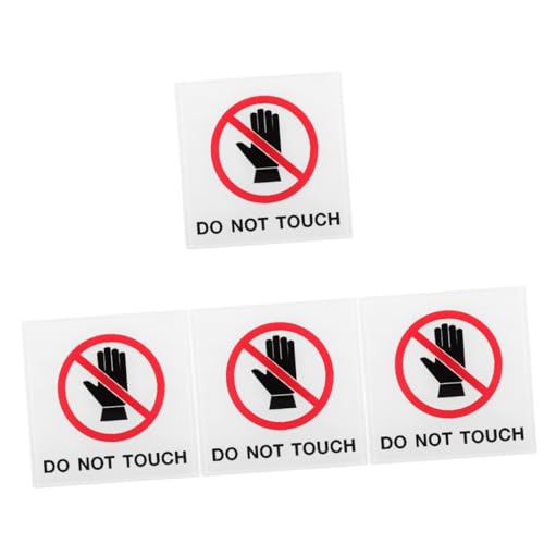 MAGICLULU 4 Stück Do Not Touch Warnschild Selbstklebendes Sicherheitszeichen aus Acryl für Gefährliche Geräte Langlebig und Auffällig von MAGICLULU
