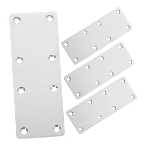 MAGICLULU 4 Stück Edelstahl Winkelhalter Flache Montageplatten für Möbelreparatur Stabile Regalträger Rostfrei Kompakte Geeignet für Holzregale und Möbelstützen von MAGICLULU