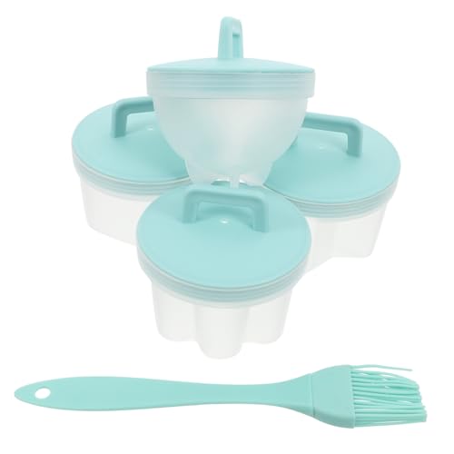 MAGICLULU 4 Stück Ei -gebratener Form pochierter Eiermacher Eierkocher Tasse gekochter Eierformer Eierbecherform Eier-Wilderer Eierbecher aus Plastik Eiermacher aus Kunststoff pp Himmelblau von MAGICLULU