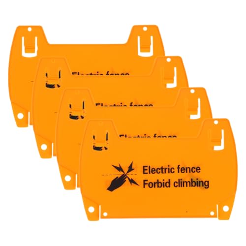MAGICLULU 4 Stück Elektrisches Zaunwarnschild Warnsymbol für Elektrische Zäune Sicherheitszeichen für Bauernhöfe und Industrie Einfache Montage und Hohe Sichtbarkeit von MAGICLULU
