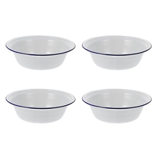 4 Stück Emaille SchüSsel Weiß - Tiefe Suppenschalen FüR Salate, Snacks Und Ramen - SpüLmaschinengeeignet Und Langlebig FüR Zuhause Und Partys 20 x 6CM 4 Stück Emaille SchüSsel Weiß - Tiefe Suppenschalen FüR Salate, Snacks Und Ramen - SpüLmaschinengeeignet Und Langlebig FüR Zuhause Und Partys 20 x 6CM von MAGICLULU