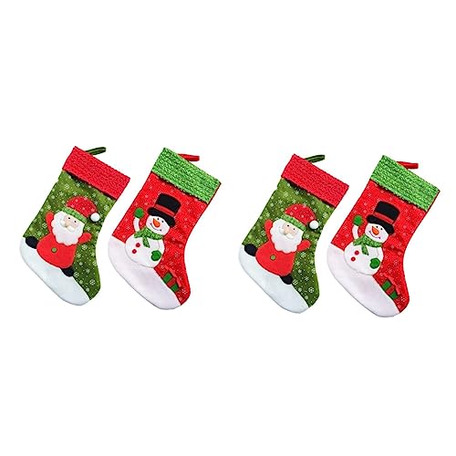 MAGICLULU 4 Stück Geschenktüte Socken Weihnachtsstrumpf Weihnachtsfeier liefert Tannenbaum Weihnachtssocken Strumpfwaren Socken für Männer Schneemann-Strumpf hängende Ziersocke Kamin Junge von MAGICLULU