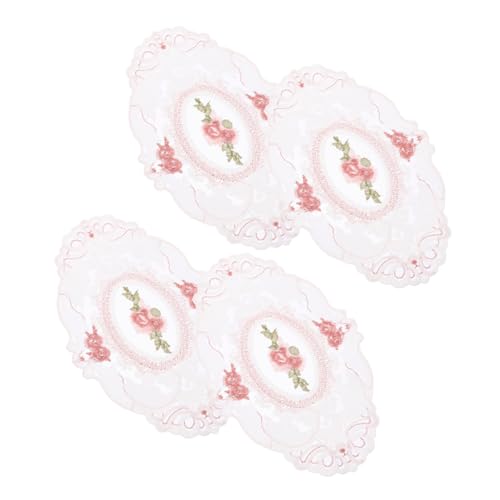 MAGICLULU 4 Stück Gestickte Spitze Tischmatte Retro-Untersetzer Tischdekorationstischmatte Hochzeitstischdekor tischdecke Matte Cup-Matte aus Spitze bestickte Untersetzer Tischset Weiß MAGICLULU 4 Stück Gestickte Spitze Tischmatte Retro-Untersetzer Tischdekorationstischmatte Hochzeitstischdekor tischdecke Matte Cup-Matte aus Spitze bestickte Untersetzer Tischset Weiß von MAGICLULU