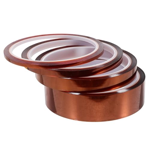 MAGICLULU 4 Stück Hitzebeständiges Klebeband mit Silikonkleber Hitzefest Elektrisch Isolierend für Leiterplatten Löten und Hochtemperatur anwendungen von MAGICLULU