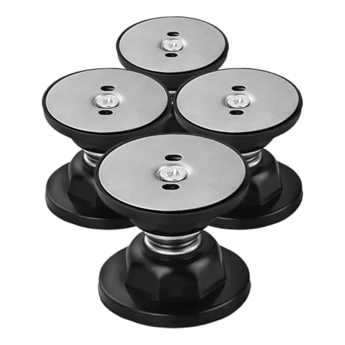 MAGICLULU 4 Stück Magnetische Türstopper Geräuschdämpfende Türhalterung für Wand und Bodenmontage ohne Bohren mit Schrauben und Klebeband Schwarz von MAGICLULU