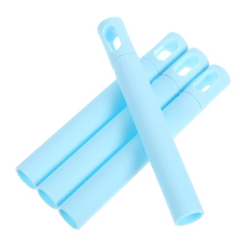 MAGICLULU 4 Stück Moppgriff Ersatz Kunststoff Endkappen Rutschfest Verlängert Passend für Besenstiel Mopphandgriff Reinigungszubehör mit Aufhängeöse Modern Blau von MAGICLULU