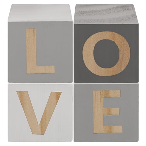 MAGICLULU Love Holzblock Ornament 4 Stück Nordic Stil Dekoration für Bücherregal Schreibtisch Wohnaccessoires aus Holz Romantisch Detailreich für Haus und Garten MAGICLULU Love Holzblock Ornament 4 Stück Nordic Stil Dekoration für Bücherregal Schreibtisch Wohnaccessoires aus Holz Romantisch Detailreich für Haus und Garten von MAGICLULU