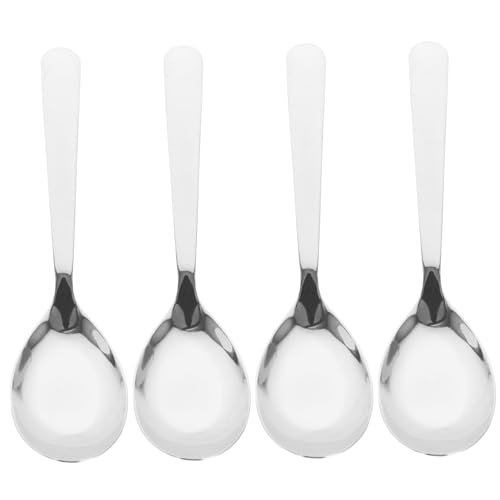 MAGICLULU 4Stücke Teiliges Suppenlöffel Große und Schwere Küchenlöffel Geschmackvolles Besteck für Mealtime zum Servieren von Suppen und Eintöpfen von MAGICLULU