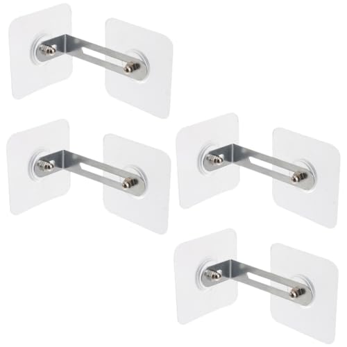 MAGICLULU 4 Stück Teiliges Anti Umkippen Möbelanker ohne Bohren Selbstklebende Kippsicherung für Schrank Kommode Bücherregal Einfache Montage Kindersicher Vielseitig für Wohnraum Schutz von MAGICLULU