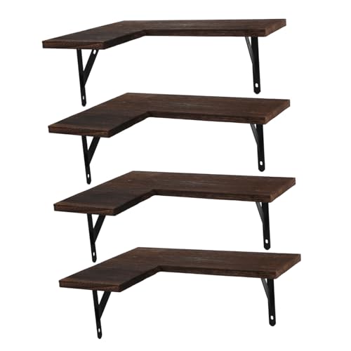 MAGICLULU 4 Stück Teiliges Eckregal aus Holz Schwebendes Wandregal Verstellbar Vielseitig für Schlafzimmer Wohnzimmer Bad Küche und Büro Natürliche Holzoptik Platzsparend Stabile MAGICLULU 4 Stück Teiliges Eckregal aus Holz Schwebendes Wandregal Verstellbar Vielseitig für Schlafzimmer Wohnzimmer Bad Küche und Büro Natürliche Holzoptik Platzsparend Stabile von MAGICLULU
