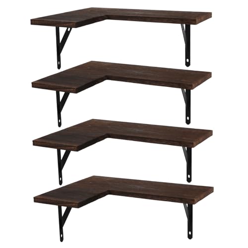 MAGICLULU 4 Stück Teiliges Eckregal aus Massivem Holz Schwebende Wandregale Verstellbar Robust und Vielseitig für Schlafzimmer Wohnzimmer Bad zur Aufbewahrung und Dekoration MAGICLULU 4 Stück Teiliges Eckregal aus Massivem Holz Schwebende Wandregale Verstellbar Robust und Vielseitig für Schlafzimmer Wohnzimmer Bad zur Aufbewahrung und Dekoration von MAGICLULU