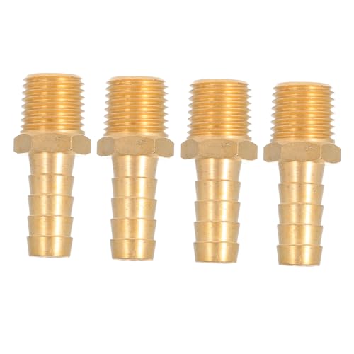 MAGICLULU 4 Stück Teiliges Messing Npt zu Barb Adapter Rostfreie Leckagefreie Kupplungen für Gartenbewässerung Industrie Haushaltsschläuche von MAGICLULU