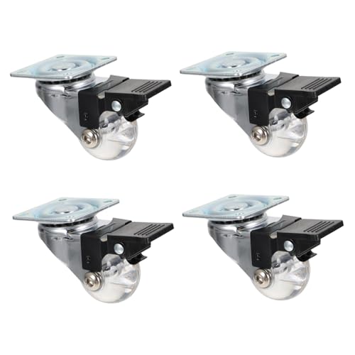 MAGICLULU 4 Stück Teiliges Pu transparente Möbelrollen mit Bremse Leise Drehbare Lenkrollen Kratzfeste Schwerlastrollen für Fliesen Teppich Einfache Montage Umweltfreundliches Material MAGICLULU 4 Stück Teiliges Pu transparente Möbelrollen mit Bremse Leise Drehbare Lenkrollen Kratzfeste Schwerlastrollen für Fliesen Teppich Einfache Montage Umweltfreundliches Material von MAGICLULU