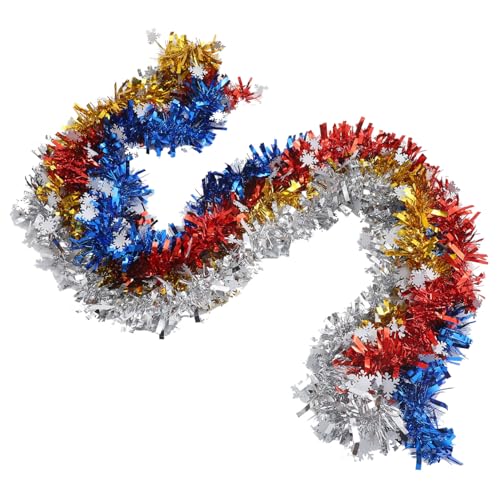 MAGICLULU 4 Stück Teiliges Schneeflocken Lametta Girlande Farbiges Weihnachtsdeko zum Aufhängen Langlebige Künstliche Girlande für Hauswand Tür Fenster Festliche Xmas Dekoration MAGICLULU 4 Stück Teiliges Schneeflocken Lametta Girlande Farbiges Weihnachtsdeko zum Aufhängen Langlebige Künstliche Girlande für Hauswand Tür Fenster Festliche Xmas Dekoration von MAGICLULU