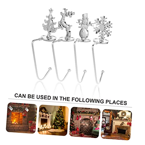 MAGICLULU 4 Stück Teiliges Weihnachtsstrumpf Haken aus Robuste Aufhängung für Kamin Tisch und Tür Einfache Montage Silberfarbene Weihnachtsdeko für Strümpfe und Girlanden MAGICLULU 4 Stück Teiliges Weihnachtsstrumpf Haken aus Robuste Aufhängung für Kamin Tisch und Tür Einfache Montage Silberfarbene Weihnachtsdeko für Strümpfe und Girlanden von MAGICLULU