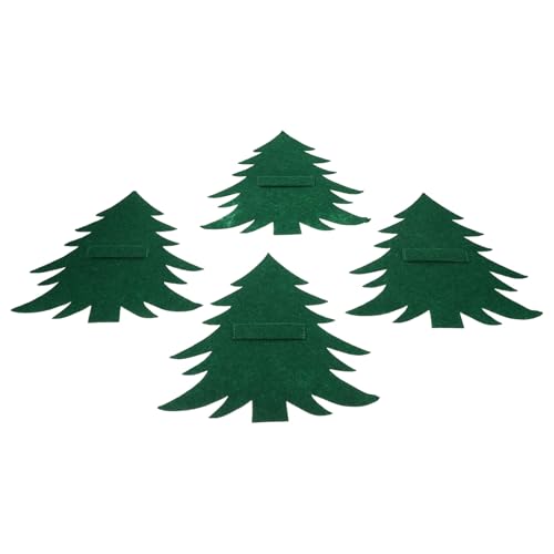 MAGICLULU 4 Stück Weihnachtsbaumbesteck Geschirr Weihnachts-Partyhüte weihnachtsbaumdeko weihnachtsbäume geschmückt weihnachtliche Bestecktaschen Weihnachtsbaum Besteckhalter Filzstoff Green von MAGICLULU