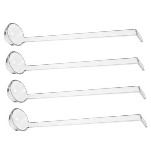 MAGICLULU 4 Stücke Transparente Kunststoff-löffel mit Langem Griff Kleine Suppenkelle für Saucen Dressings Ketchup Fruchtsäfte Wiederverwendbar Ergonomisch mit Haken für Partys und Catering von MAGICLULU