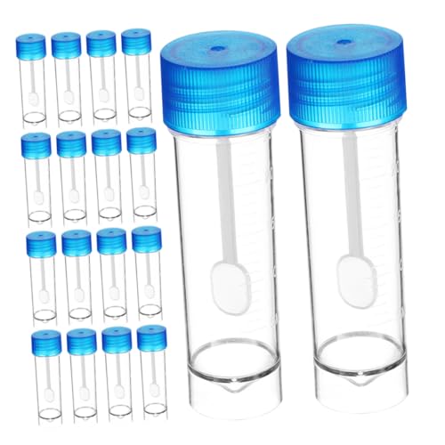 MAGICLULU 40 Stück Bequemer Probensammler Medizinische Stuhlprobe Töpfe Becher Für Kotproben Stuhlsammelbehälter Probenentnahmebecher Stuhlprobenbecher Mit Deckel Transparent von MAGICLULU