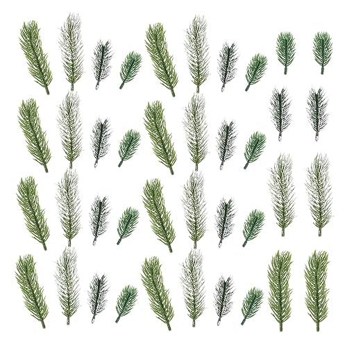MAGICLULU 40 Stück Teiliges Künstliches Tannennadel Realistische Grüne und Weiß Gesprenkelte Kunststoffzweige Vielseitige Weihnachtsbaum und Festtagsdekoration für DIY Hochzeit Zuhause und MAGICLULU 40 Stück Teiliges Künstliches Tannennadel Realistische Grüne und Weiß Gesprenkelte Kunststoffzweige Vielseitige Weihnachtsbaum und Festtagsdekoration für DIY Hochzeit Zuhause und von MAGICLULU