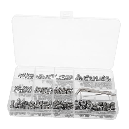 MAGICLULU 400 Stück Teiliges Metrisches Kegelspitzen-madenschrauben-set aus Edelstahl mit Innensechskantschlüsseln Korrosionsbeständig Vielseitig für Badarmaturen Möbelmontage Elektronik und von MAGICLULU
