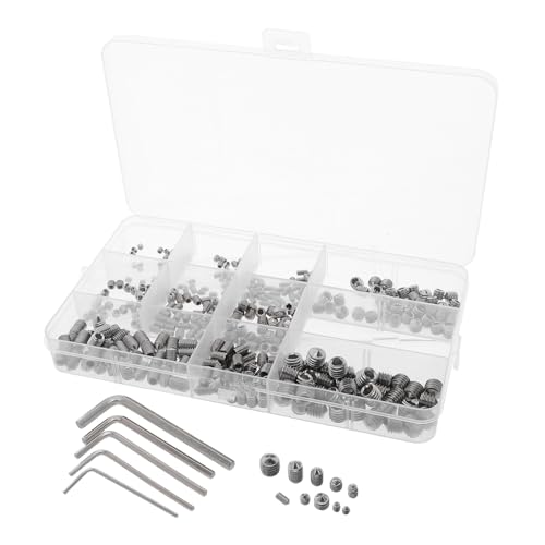 MAGICLULU 400 Stück Teiliges Metrisches Madenschrauben-set mit Innensechskant-werkzeugen Rostfreie Edelstahl-spitzenschrauben für Möbelmontage Badarmaturen Türschlossreparatur und von MAGICLULU