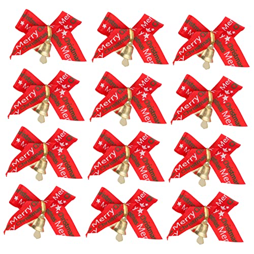 MAGICLULU 5 Sätze 5 Sätze Weihnachtsbogen Baum Weihnachtsschmuck Glocke Weihnachtsglocken Solar Lichterkette Girlande Partydekorationen Große Schleife Band Wickelschleifen Stück * 5 von MAGICLULU