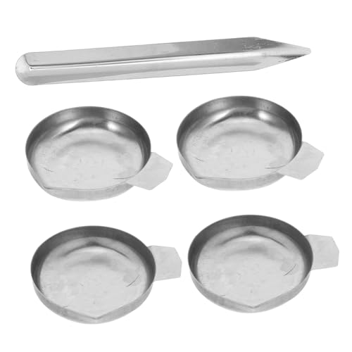 MAGICLULU 5 Stück Edelstahl Waageschale Laborwaage Platte Edelstahl Lebensmittelmesswaage Runde Tabletts Küchenwaage Platte Zubehör Wiegeschale Silber von MAGICLULU