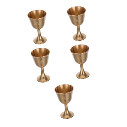 MAGICLULU 5 Stück Eleganter Kupferbecher Vintage Goblet für Altarzeremonien für Wasseropfer Buddhistische Rituale aus Hochwertigem Kupfer Leicht zu Reinigen zu Pflegen Dekorativer von MAGICLULU