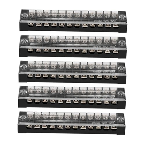 MAGICLULU 5 Stück Poliger Kabelverbinder Terminal Barrier Strip mit Transparentem PC schutz Kupferkontakte Verzinkte Schrauben für Elektroinstallationen und Verteilerkästen von MAGICLULU