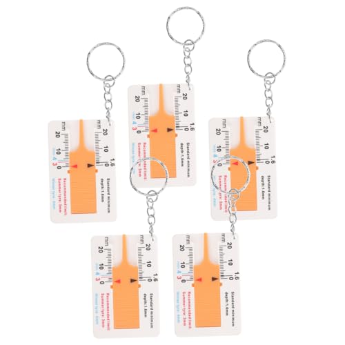 MAGICLULU 5 Stück Reifenprofiltiefenmesser Meter Tiefenmesser Werkzeug Messung Reifentiefenmesser Messgerät Auto Reifengewindelehre Reifenmesstiefe Reifenmesser -Messwerkzeug Plastik Gelb von MAGICLULU