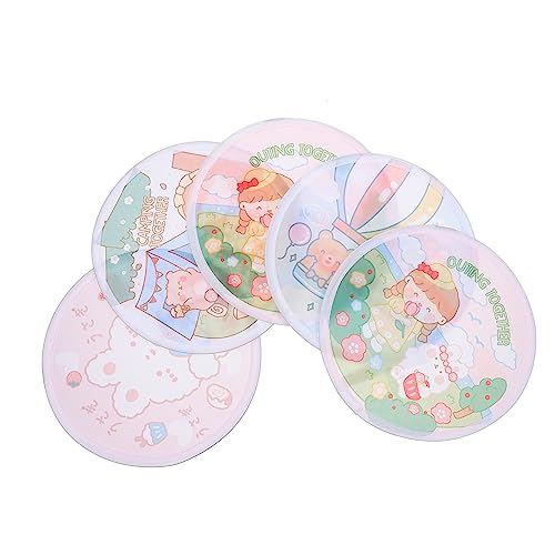 MAGICLULU 5 Stück Taschenlüfter Handgebläse Minis Falten Mini -fan Tragbarer Lüfter Mini-sommerfan Mehrzweck Runden Kühlung Runde Faltfächer Hochzeitsrunde Fans Party Polyester von MAGICLULU