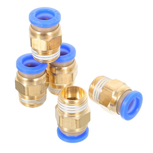 MAGICLULU 5 Stück Teiliges Luftschlauch Schnellkupplungen Push to connect Fittings mit Außengewinde Druckbeständig aus Robustem Material für Pneumatikwerkzeuge und Luftpumpen Einfache von MAGICLULU
