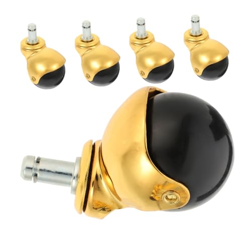 MAGICLULU 5 Stück Teiliges Möbelrollen Leise Bürostuhl Pp-material Goldfarben Drehbar Geräuscharm Robust Für Büro Arbeitsbank Rollwagen von MAGICLULU