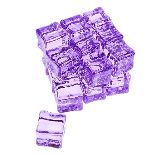 MAGICLULU 50 Stück Fotografie-Requisiten waschbare wasserbarriere wasserabdichtungen Würfeltablett Kugeln aus Eiswürfelschalen Fischbecken Eiswürfel Eiswürfel-Foto-Requisiten Plastik Violet von MAGICLULU