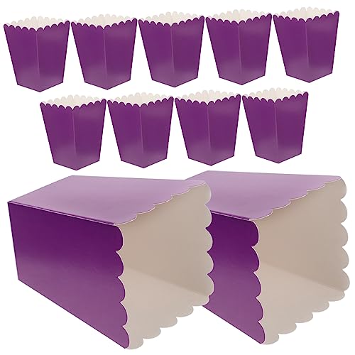 MAGICLULU 50 Stück Schachteln Popcorn-box Party-popcorn-halter Popcorn-geschenkboxen Wurstwarenbecher Snackbox Popcorntüten Popcorn-eimer Kino Süssigkeit Wagen Violett 250 g Weißer Karton von MAGICLULU