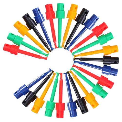 MAGICLULU 50 Stück Teiliges Bunte Testhaken Multimeter Zubehör Elektrische Prüfklammern mit Rundem Haken für Präzise Messungen und Langlebige Nutzung im Elektroniktest von MAGICLULU