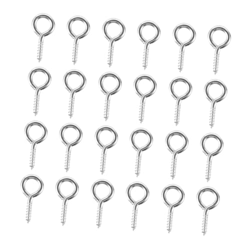 MAGICLULU 50 Stück Teiliges Schafauge Schrauben Haken Set aus Rostbeständigem Legierungsstahl Vielseitige DIY Möbel Schraubzubehör für Tür Fensterbefestigung Einfache Montage und Hohe von MAGICLULU