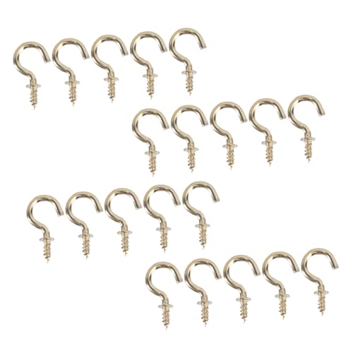 MAGICLULU 50 Stück Teiliges Selbstschneidende Eisenschraubhaken Robuste Aufhängehaken für Holz Wetterbeständig und Vielseitig für Garten Küche Werkstatt und Dekorative Hängekörbe von MAGICLULU